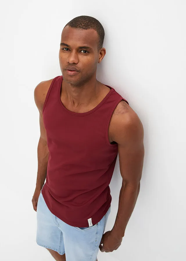 Camiseta funcional sin mangas (2 unidades) negro+burdeos